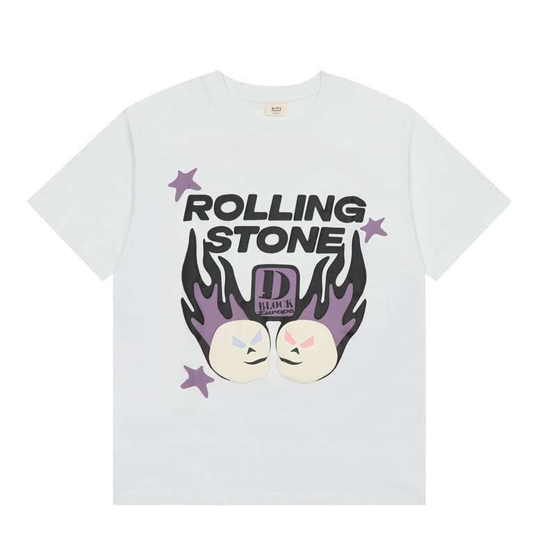 Broken Planet Puff Print Summer Cotton T-Shirt for Men and Women