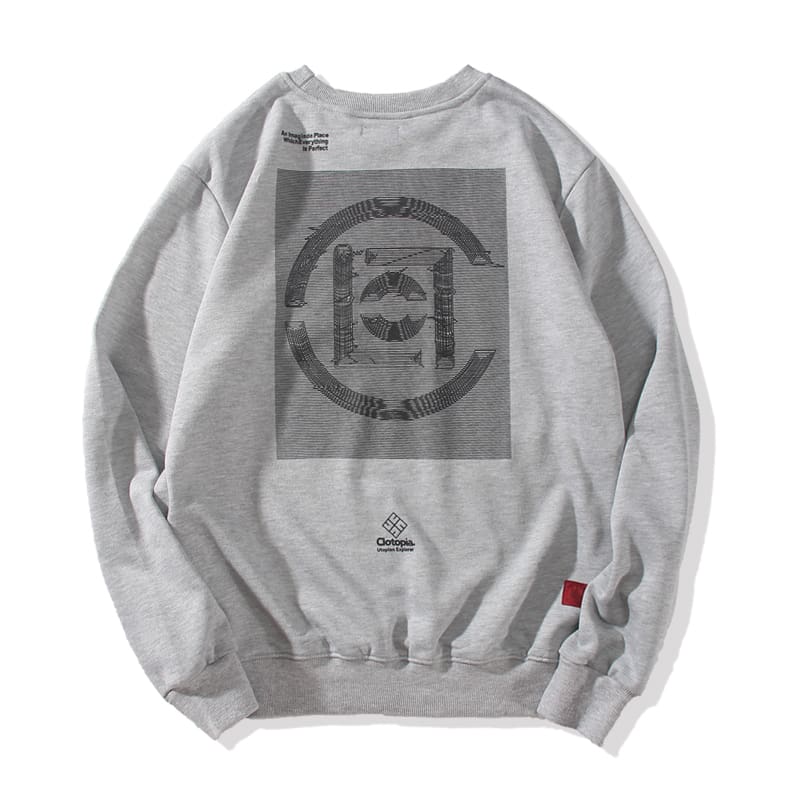 Clot Blue And White Porcelain Fleece Sweater