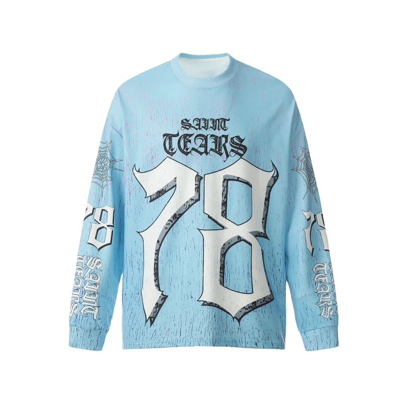 Saint Michael Denim Tears Full Printed Long Sleeve Vintage Shirt for Men