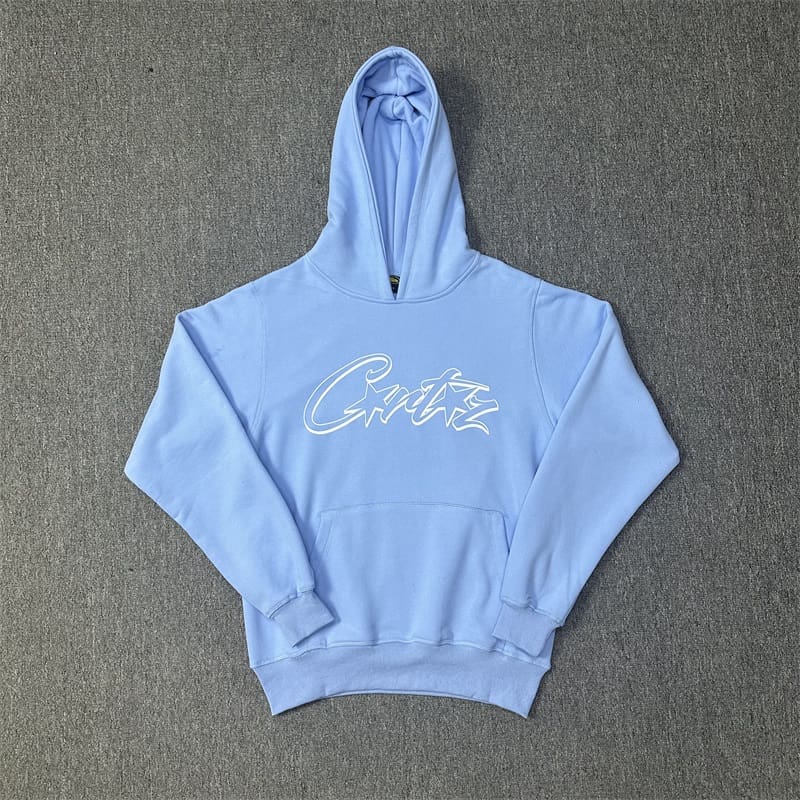Corteiz Devil Island Letter Print Fleece-Lined Sweatshirt and Sweatpants Set for Men and Women