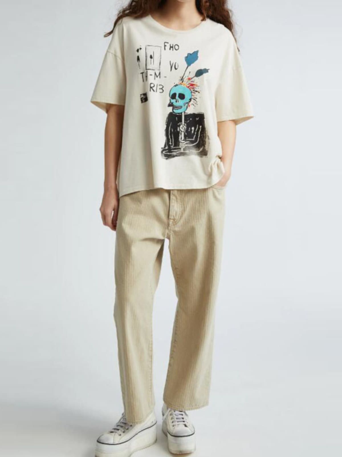 Early Autumn Punk Cartoon Skull Tee