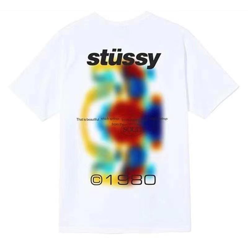 Stussy Crown Surfing Print Short Sleeve T-Shirt for Men and Women 3