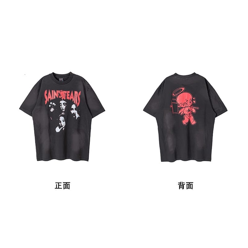 Saint Michael Vintage Short-Sleeved T-Shirt European Hip Hop Niche Style