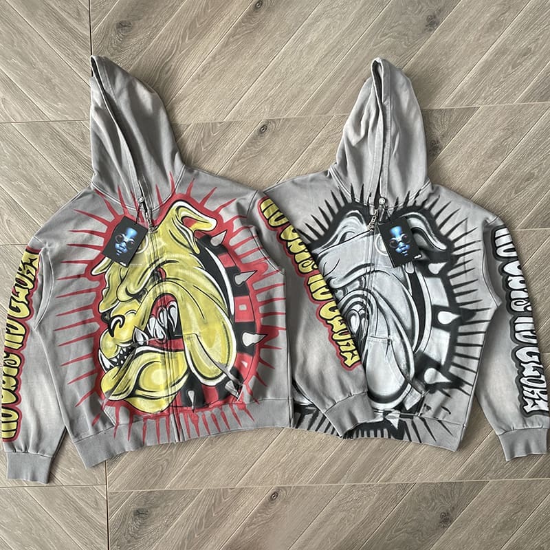 H*lst*r studios bull dog zip up hoodie