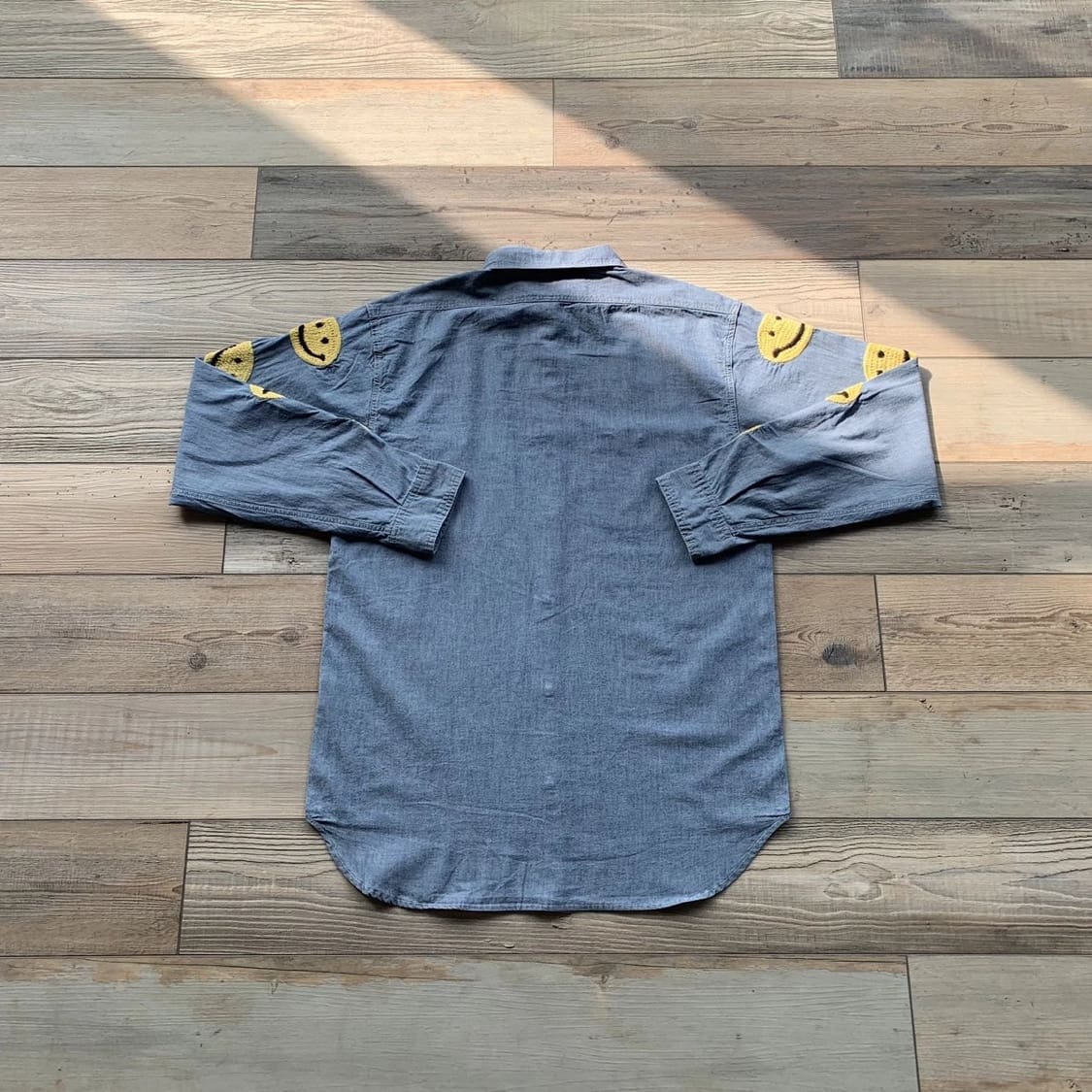 Kapital Hida Hehong Embroidered Smiley Long Sleeve Denim Shirt