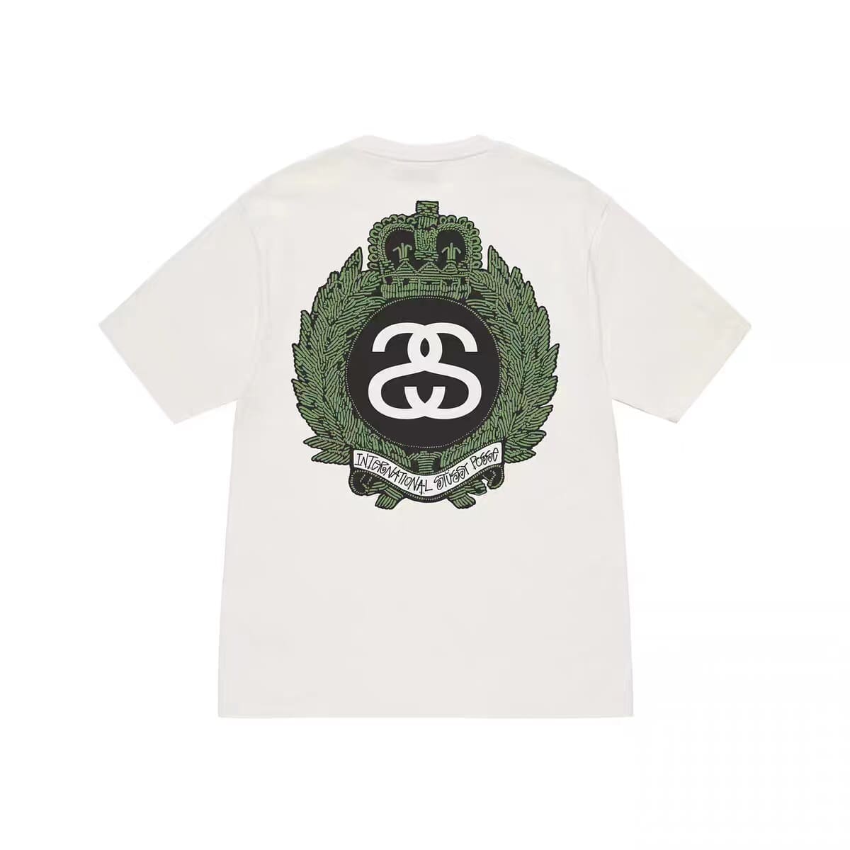 Stussy Crown Surfing Print Short Sleeve T-Shirt for Men and Women 2