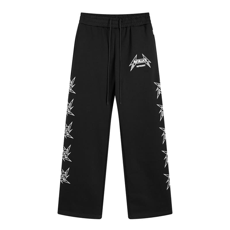 Represent Metal Band Letter Print Hoodie and Fleece Trousers Set