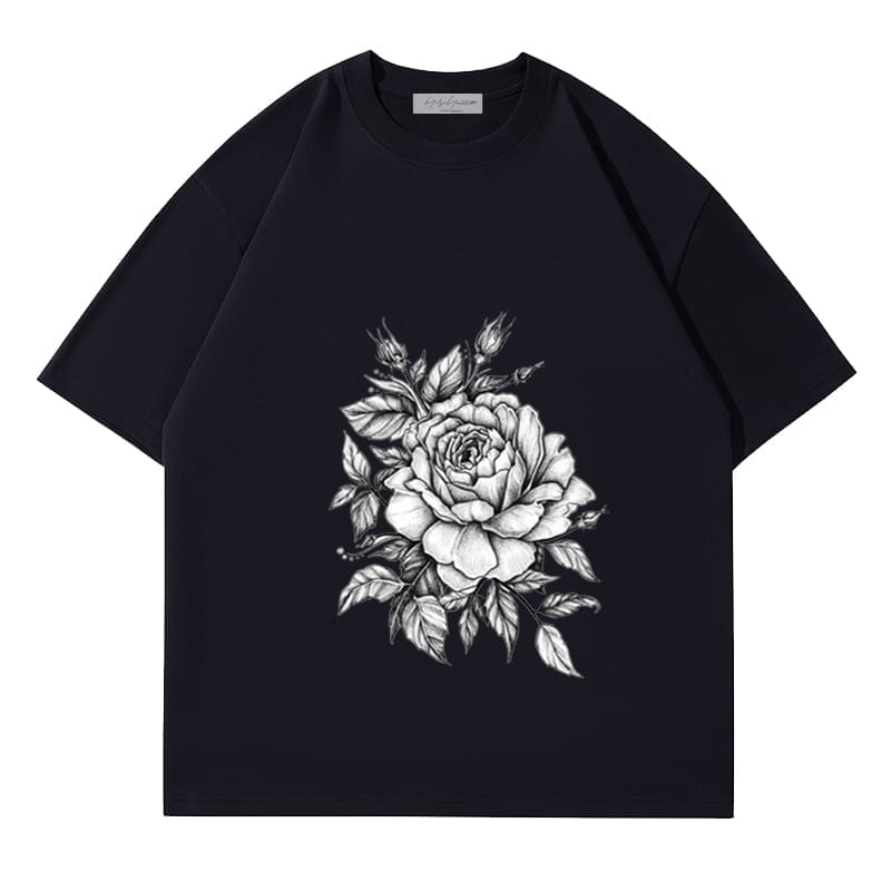 Yohji Yamamoto Sketch Rose Print Tee