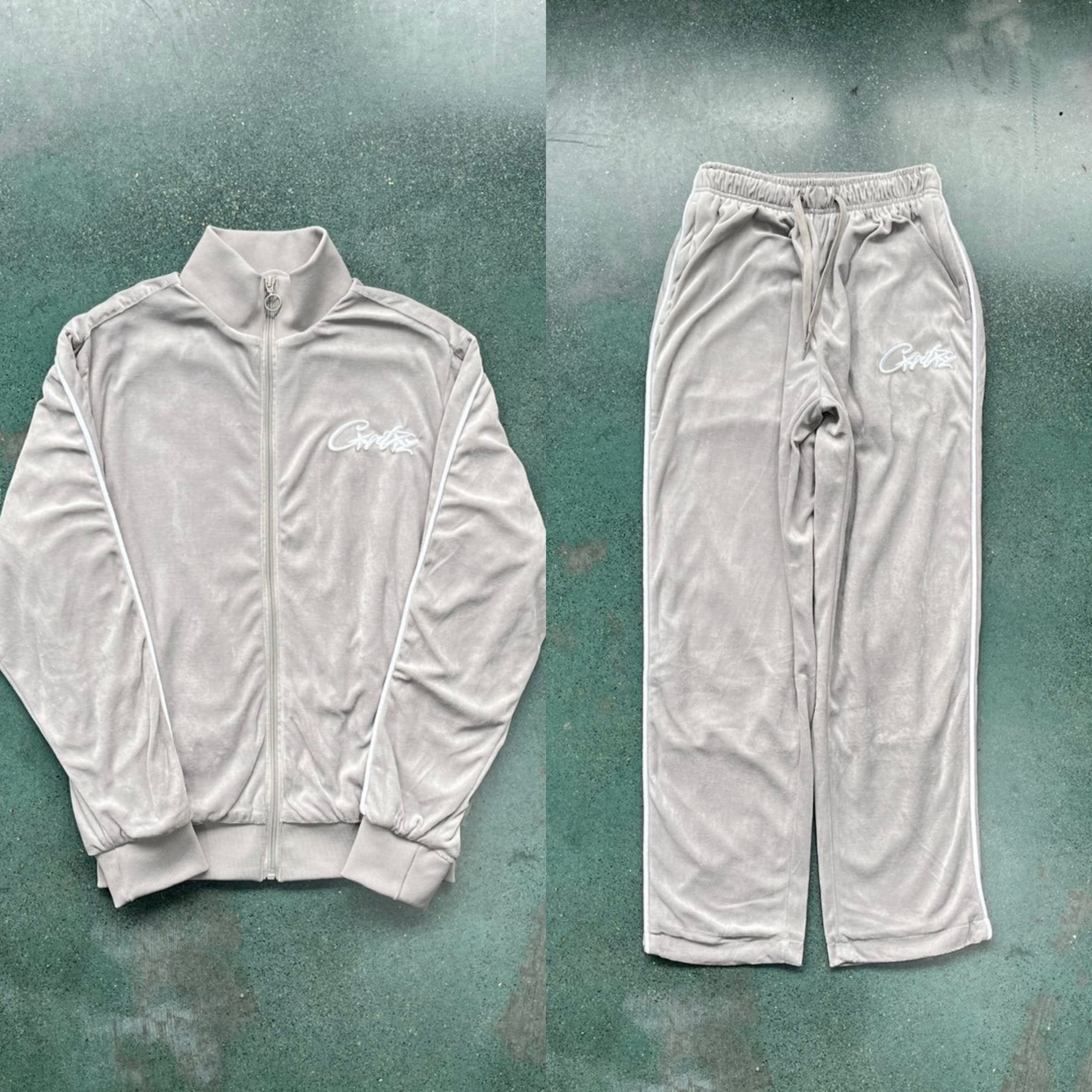 Corteiz Velvet Zipper Coat Set