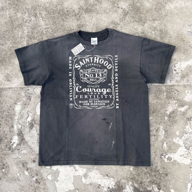 SAINT Michael Vintage Ripped Barrel Short Sleeve T-Shirt Collection