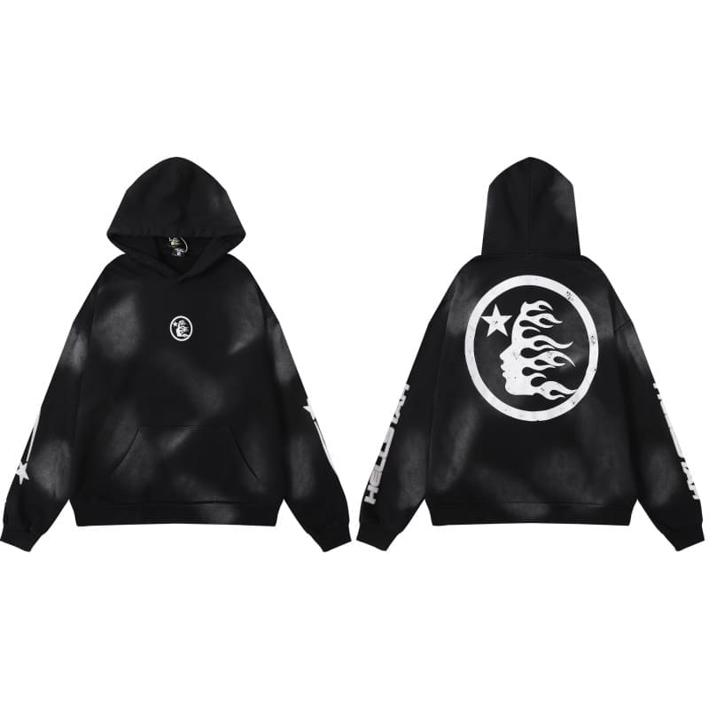 H*lst*r vintage hoodie mud-dyed washed sweater for men and women