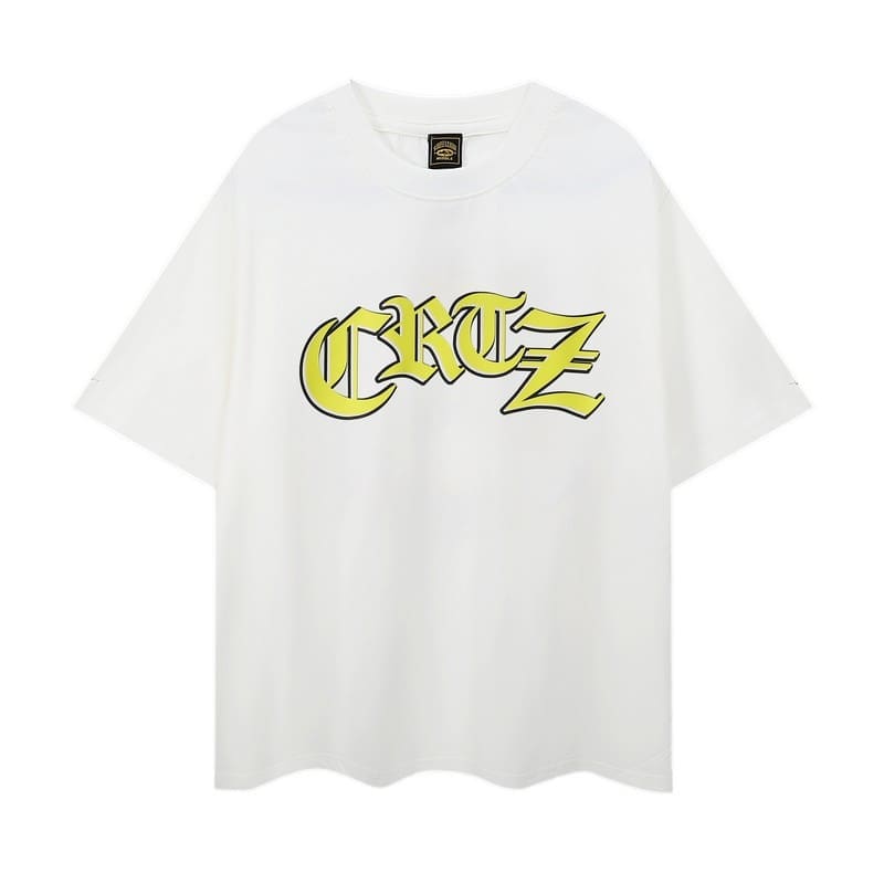 Corteiz Devil Island Graffiti Print T-Shirt for Men and Women High Street Retro Style