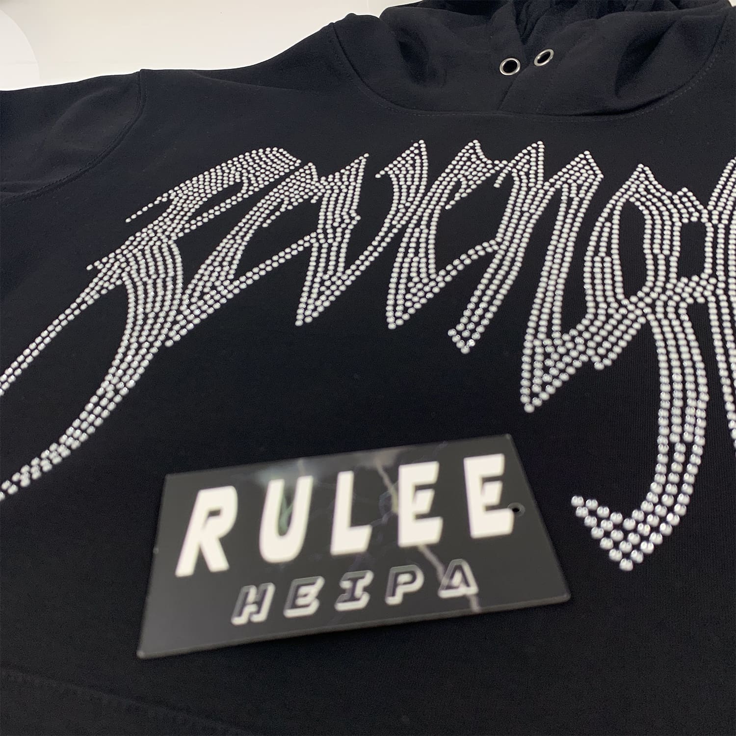 Xxx Revenge Style Black Rhinestone Hoodie