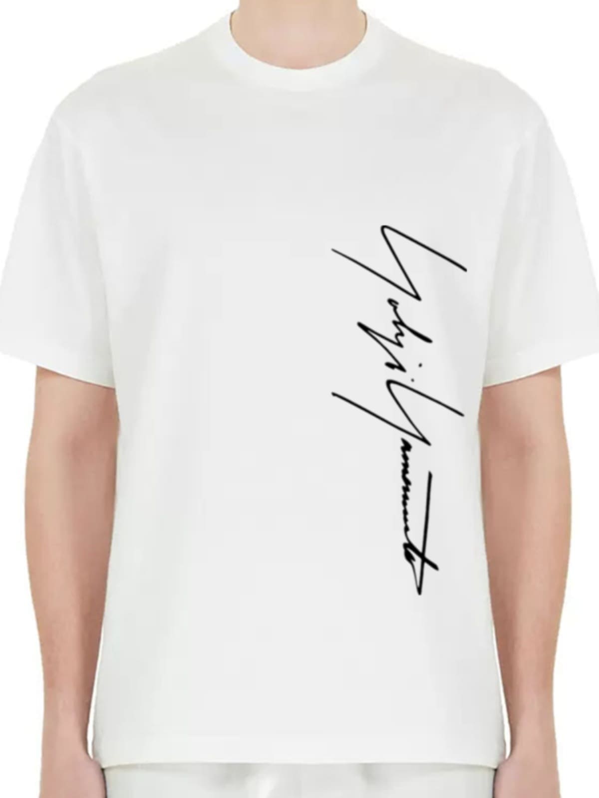 Yohji Yamamoto Vertical Signature Logo Tee