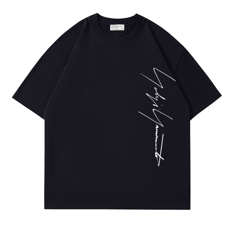 Yohji Yamamoto Vertical Signature Logo Tee