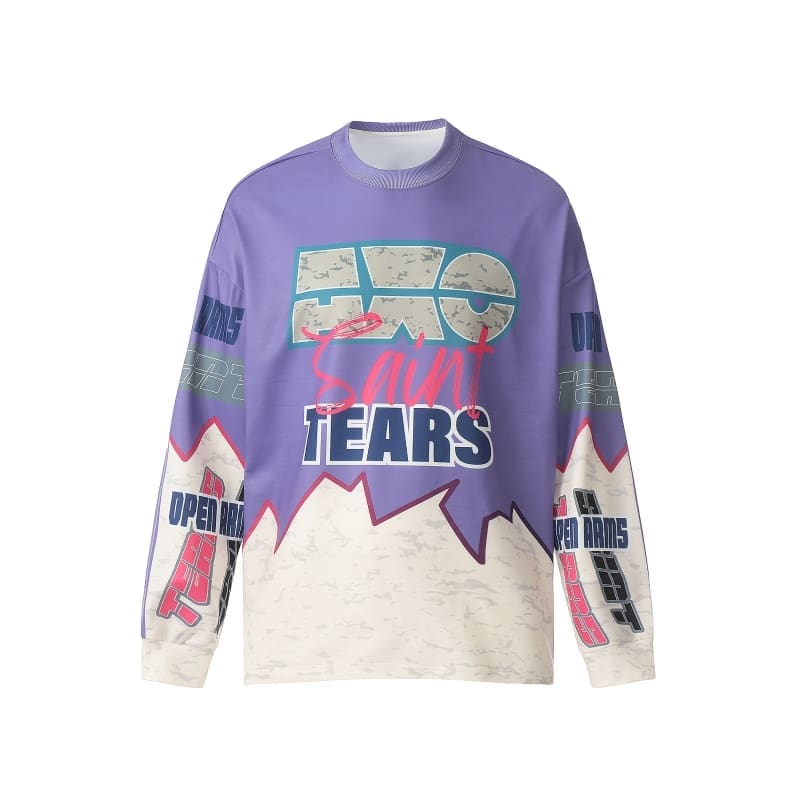 Saint Michael Denim Tears Full Printed Long Sleeve Vintage Shirt for Men