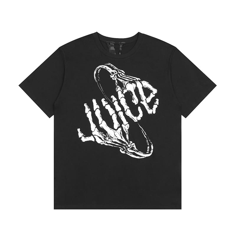 VLONE FOG Juice WRLD Fighting Demous Bones Hand Bone Short Sleeve Tee
