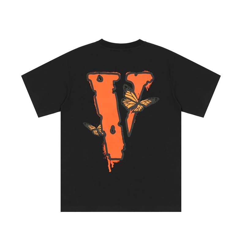 VLONE FOG 999 Juice WRLD Butterfly Print Large V Short Sleeve T-Shirt