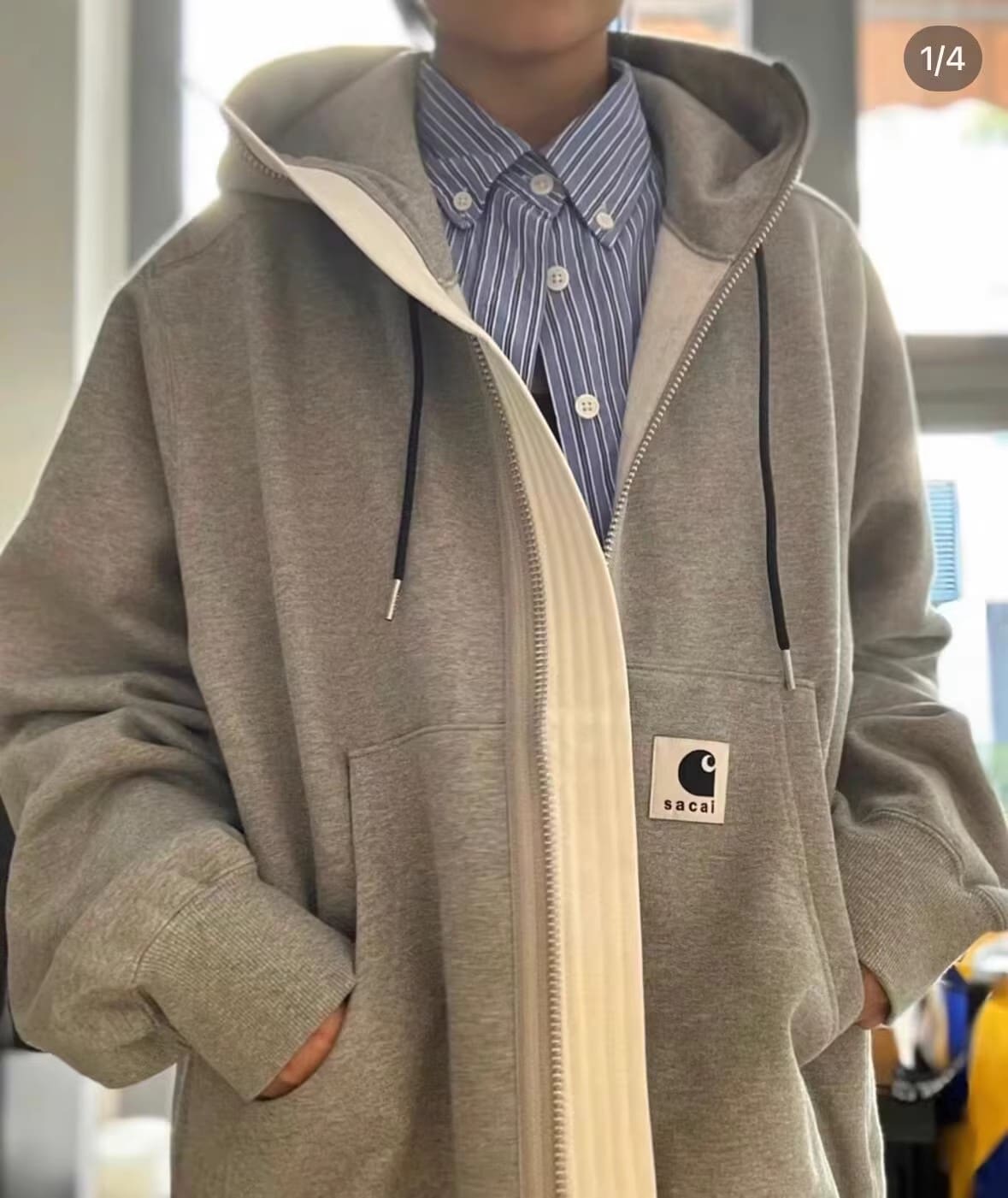 Sacai X Kaha Co-Branded Fleece Hoodie