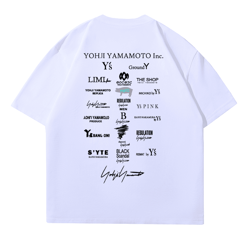 Yohji Yamamoto X Bafang Full Printed Logo Tee