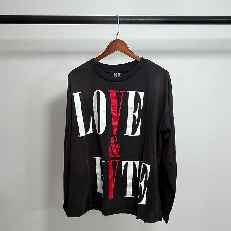 Saint Michael American-Style Distressed Long-Sleeved T-Shirt for Men and Women