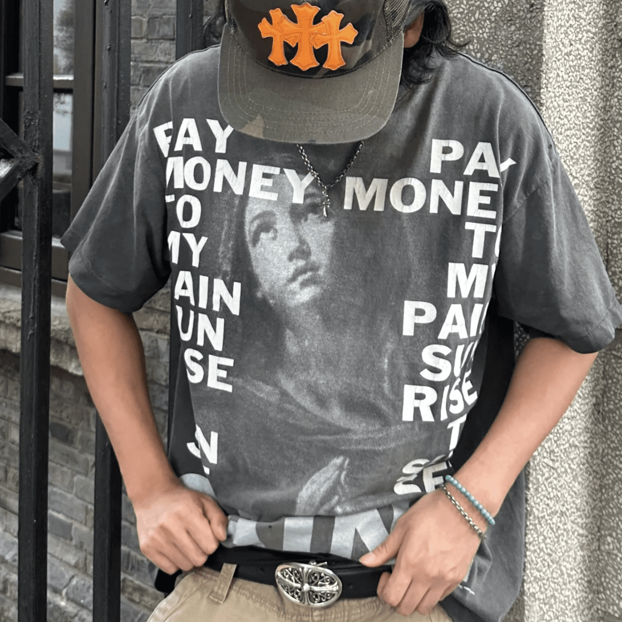 Saint Michael Retro Washed Distressed Logo Short Sleeve for Men and Women