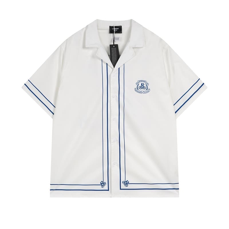 Represent Retro Alphabet Print Loose Short Sleeve Shirt and Shorts Set