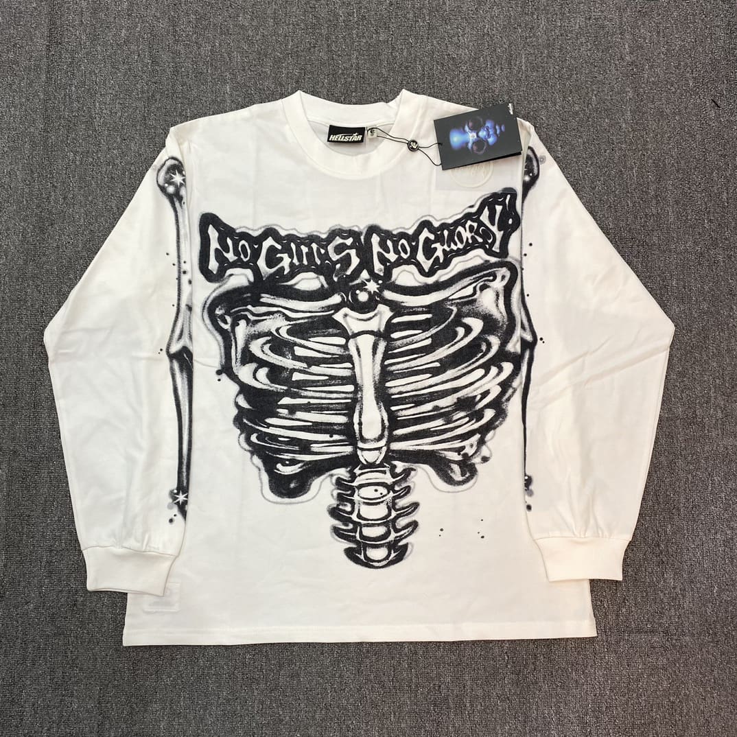 H*lst*r airbrushed bones longsleeve