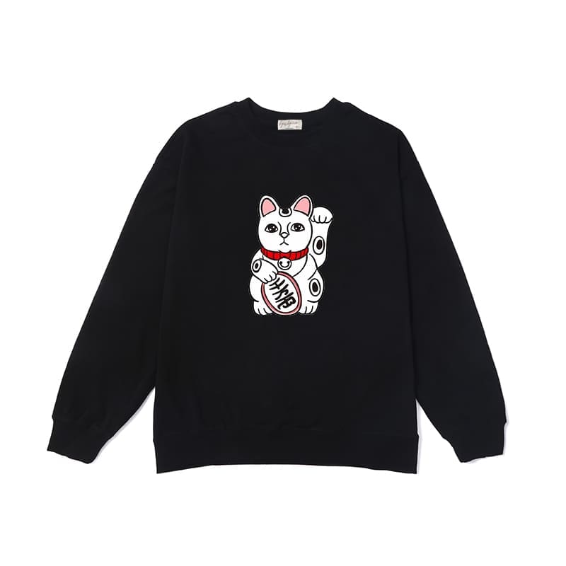 Yohji Yamamoto Fortune Cat Print Hoodie