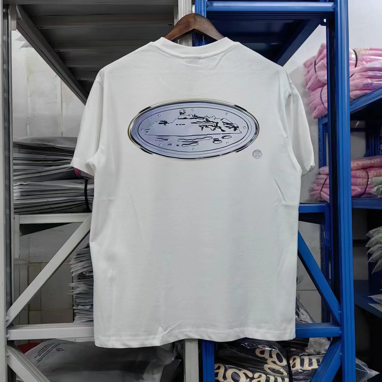 Corteiz Devil Island Printed Cotton Casual Round Neck T-Shirt for Men and Women