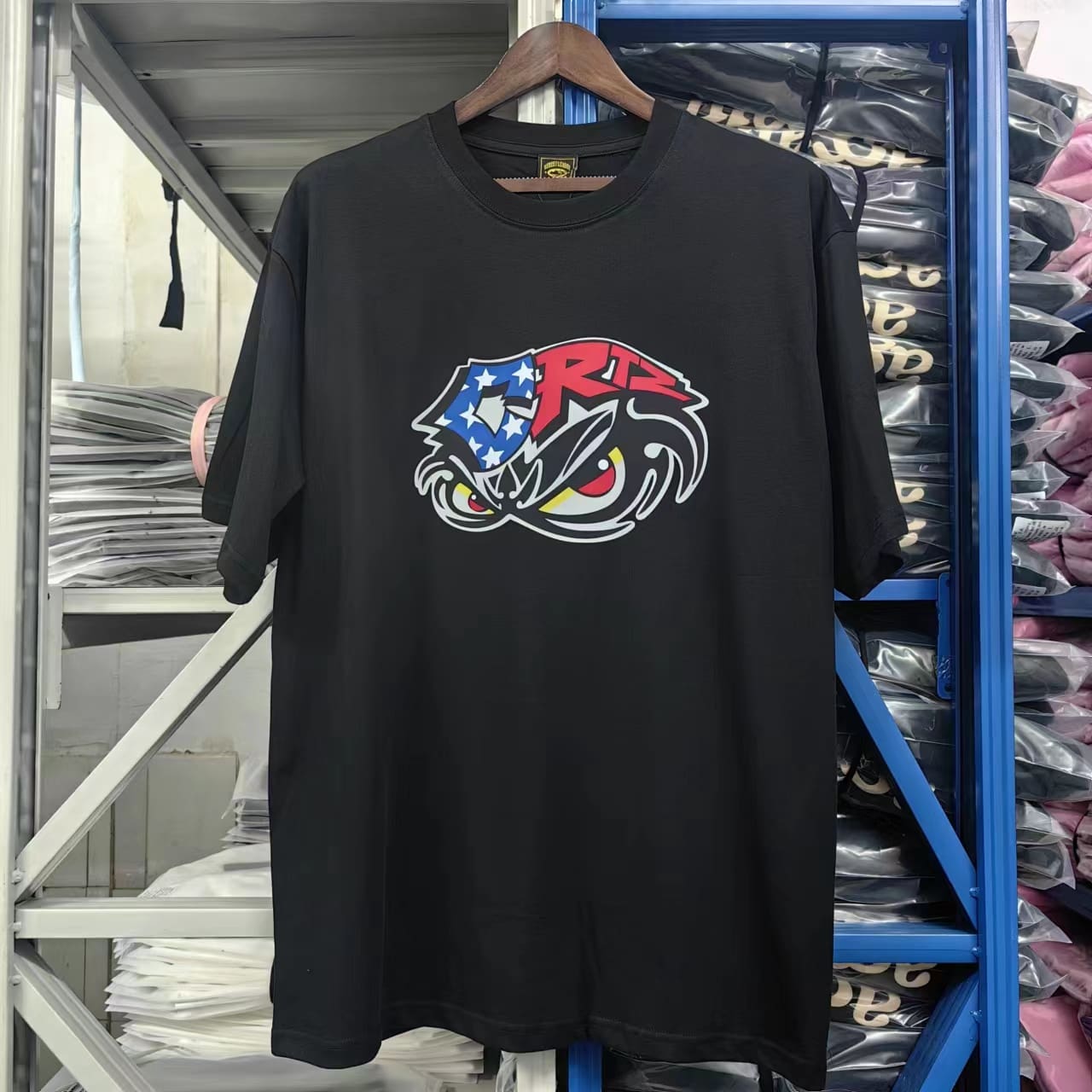 Corteiz Devil Island Printed Cotton Short Sleeve T-Shirt for Men and Women