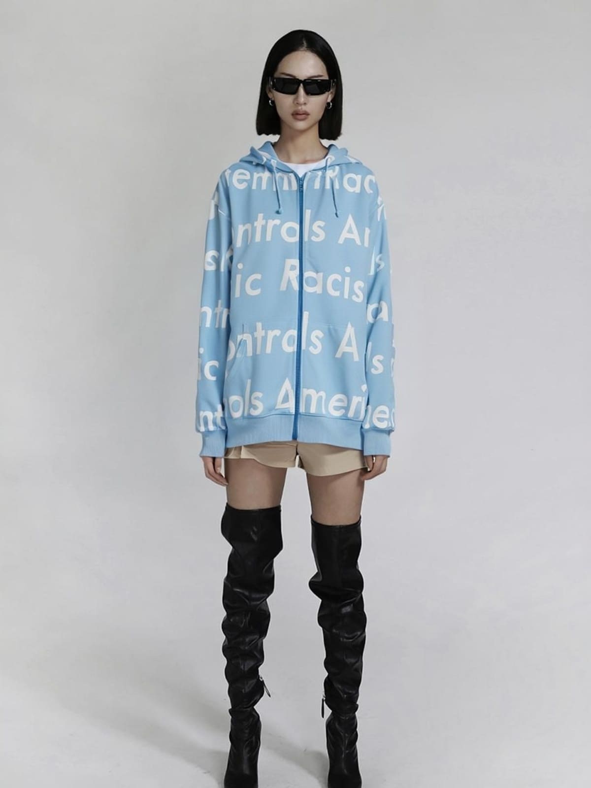 Denim Teares Full Printed Cardigan