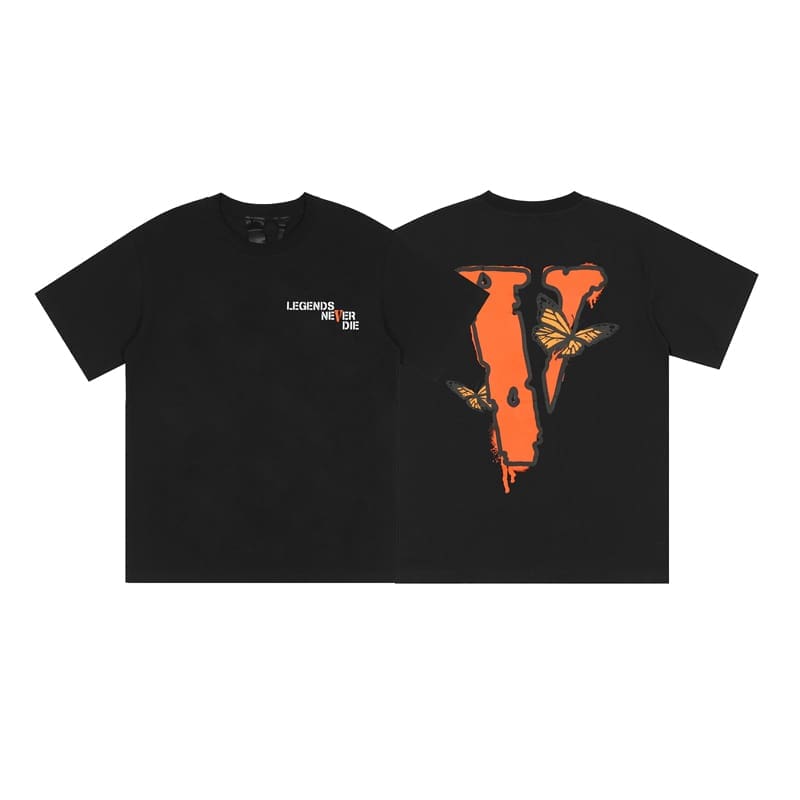 VLONE FOG 999 Juice WRLD Butterfly Print Large V Short Sleeve T-Shirt