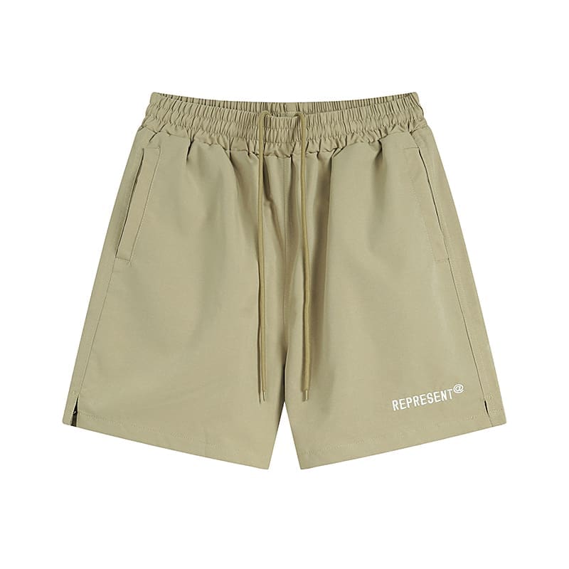 Represent Simple Letter Embroidery Loose Short Sleeve Shirt and Shorts Set