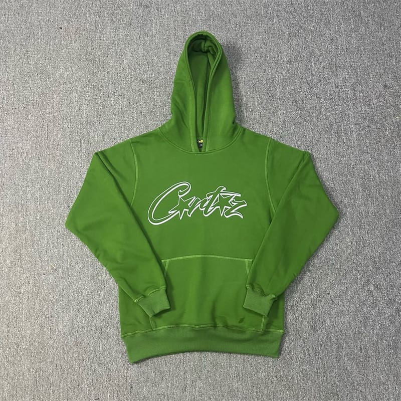 Corteiz Devil Island Letter Print Fleece-Lined Sweatshirt and Sweatpants Set for Men and Women