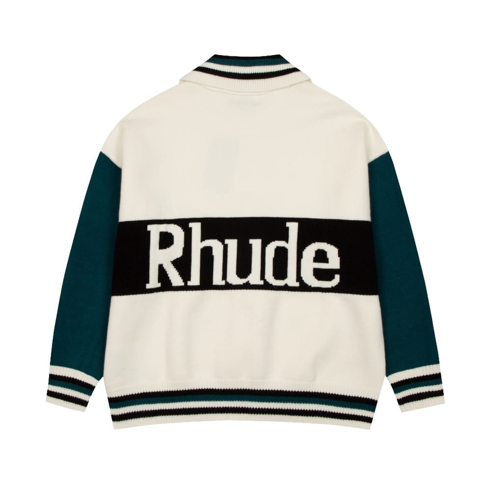 Rhude Striped Retro Polo Collar Sweater