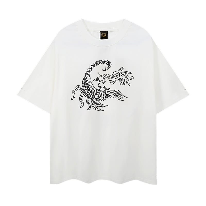 Corteiz Devil Island Graffiti Print T-Shirt for Men and Women High Street Retro Style