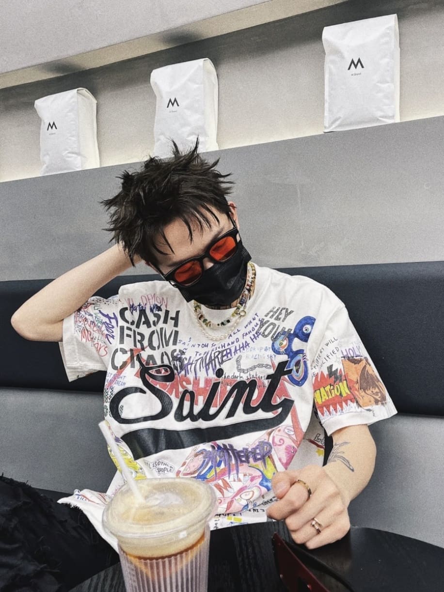 Saint Michael x Takashi Murakami Graffiti Washed Short Sleeve T-Shirt