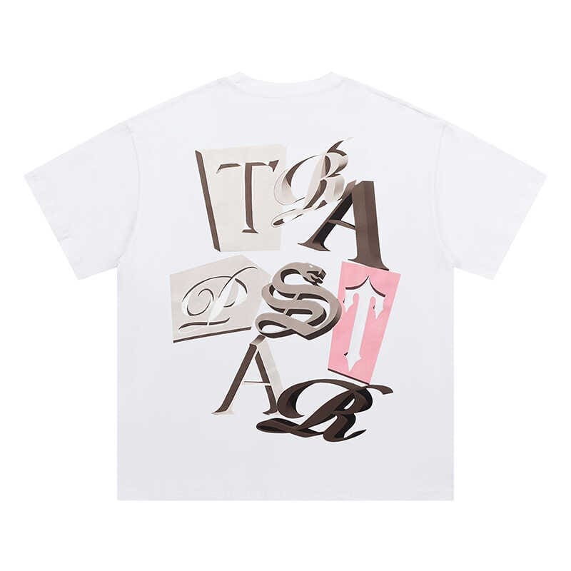 Trapstar Candy Color Letter Print Cotton Short Sleeve T-Shirt High Street Style