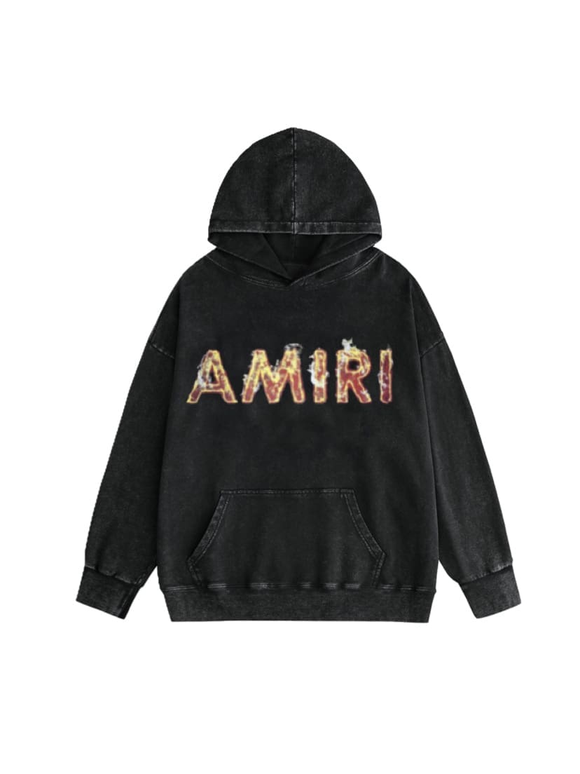 Amiri Washed Wear Pullover Hoodie