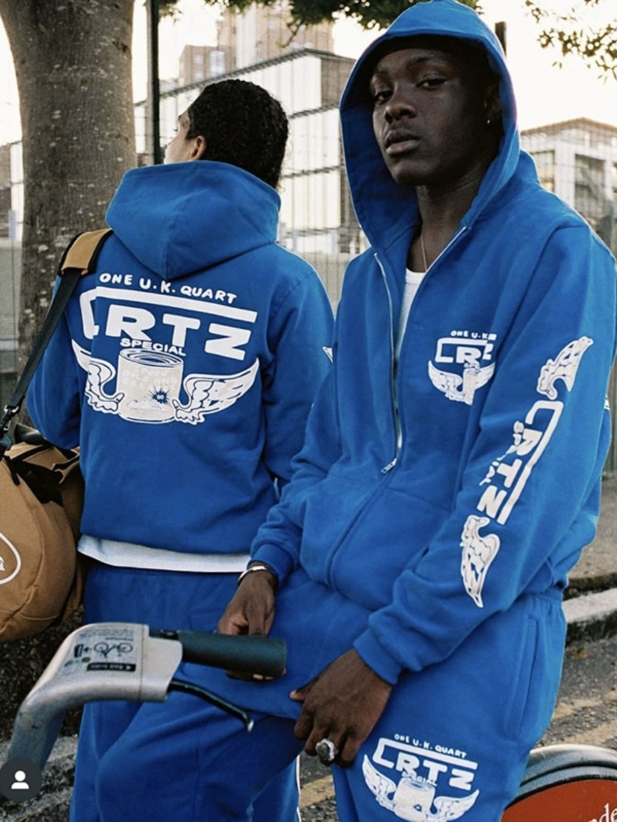 Corteiz Wings Logo Zipper Hooded Sweater and Track Pants Suit