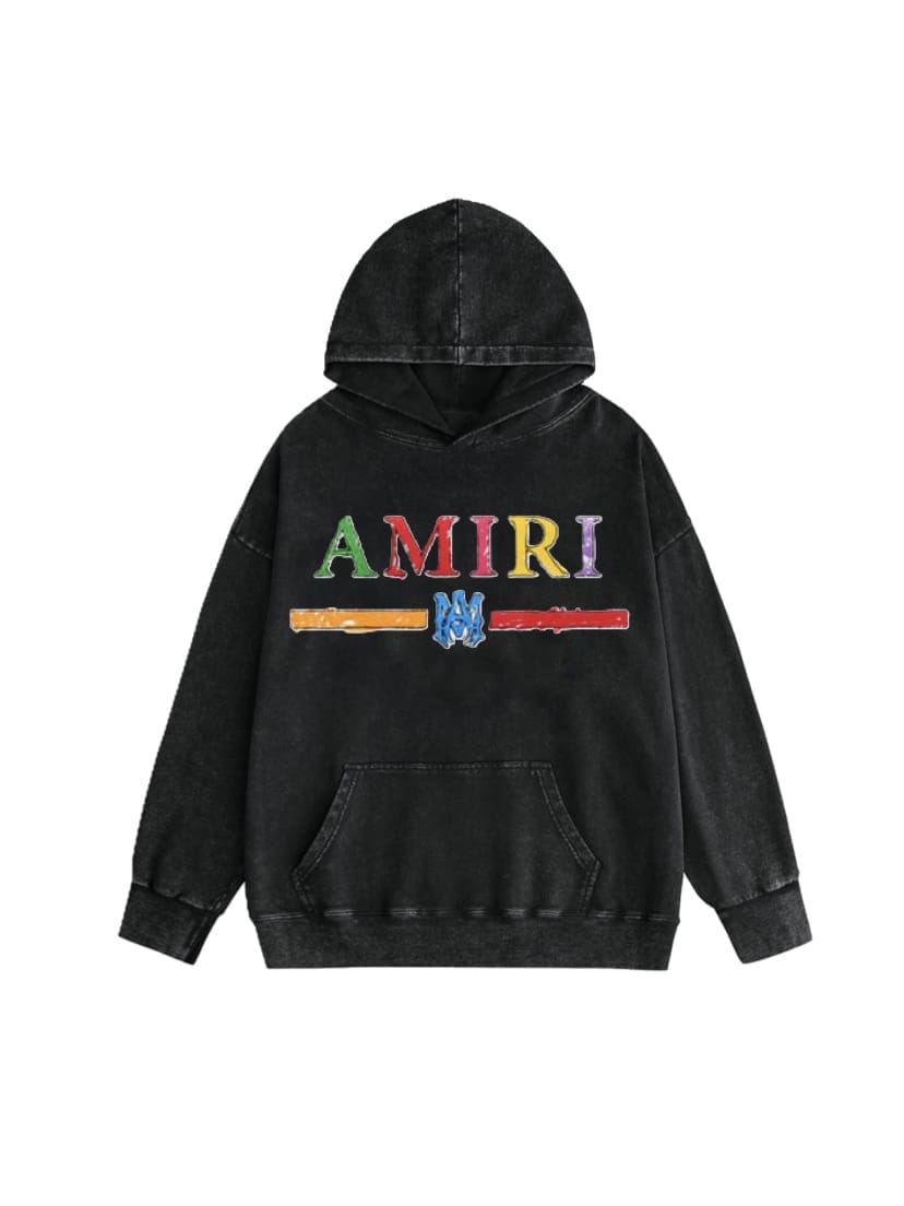 Amiri Washed Wear Pullover Hoodie