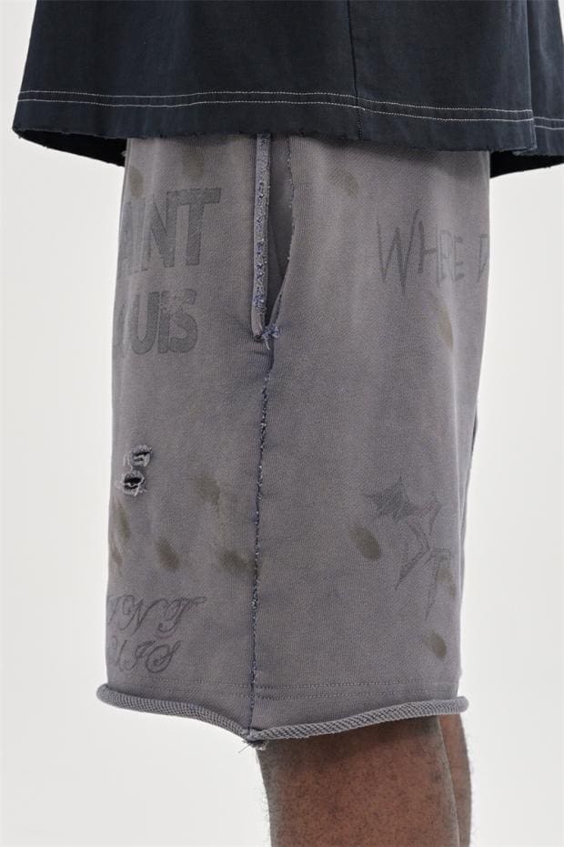 saint L**is vintage distressed knitted shorts casual cropped pants for men and women