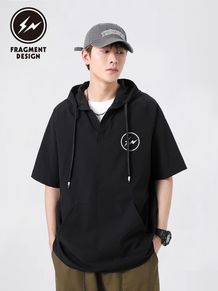 Fragment Design Hooded Half-Sleeved Sweater