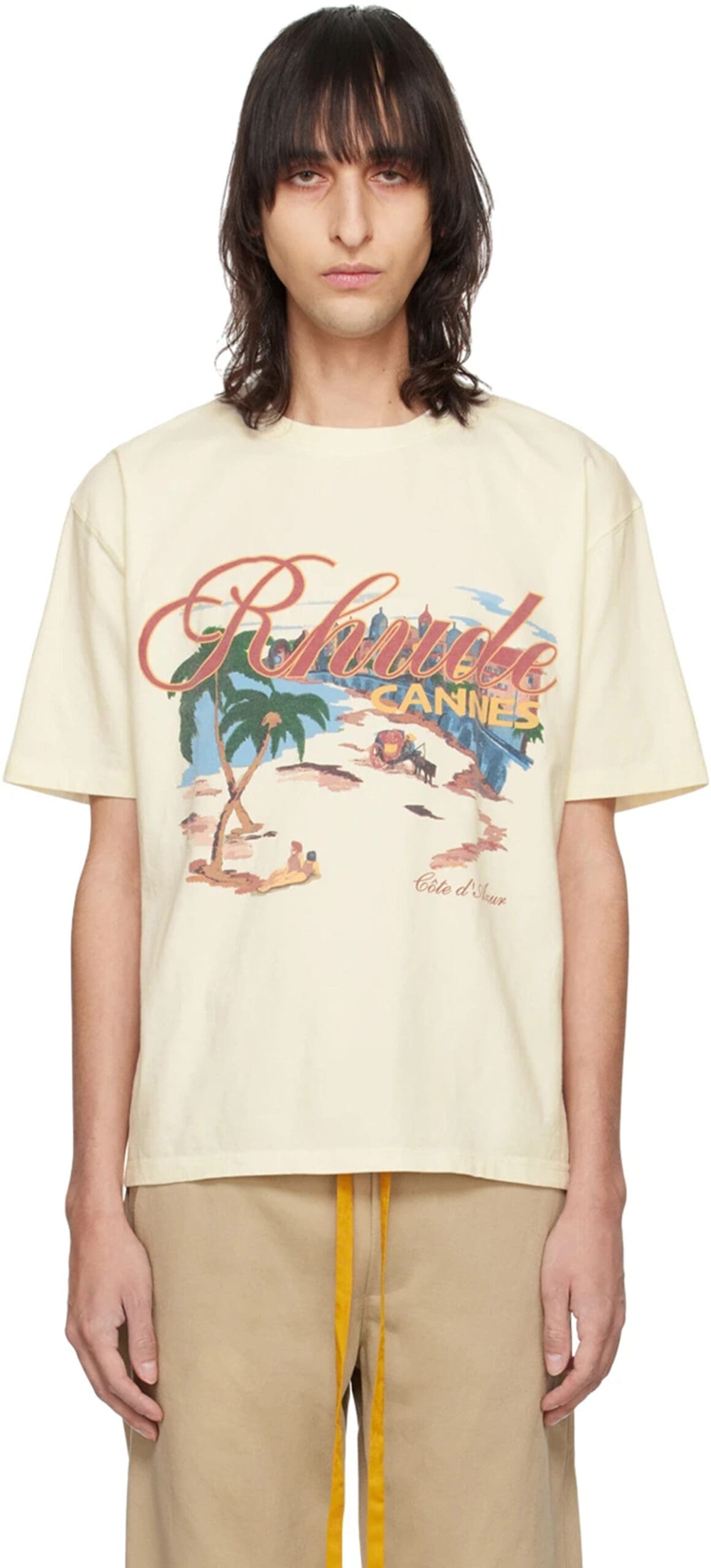 Rhude Cannes Beach Coconut Printed T-Shirt