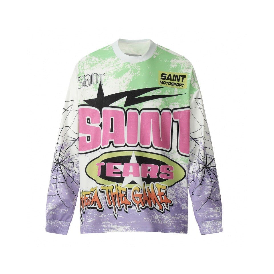 Saint Michael Vintage Loose Long Sleeve Drop Shoulder T-Shirt for Men