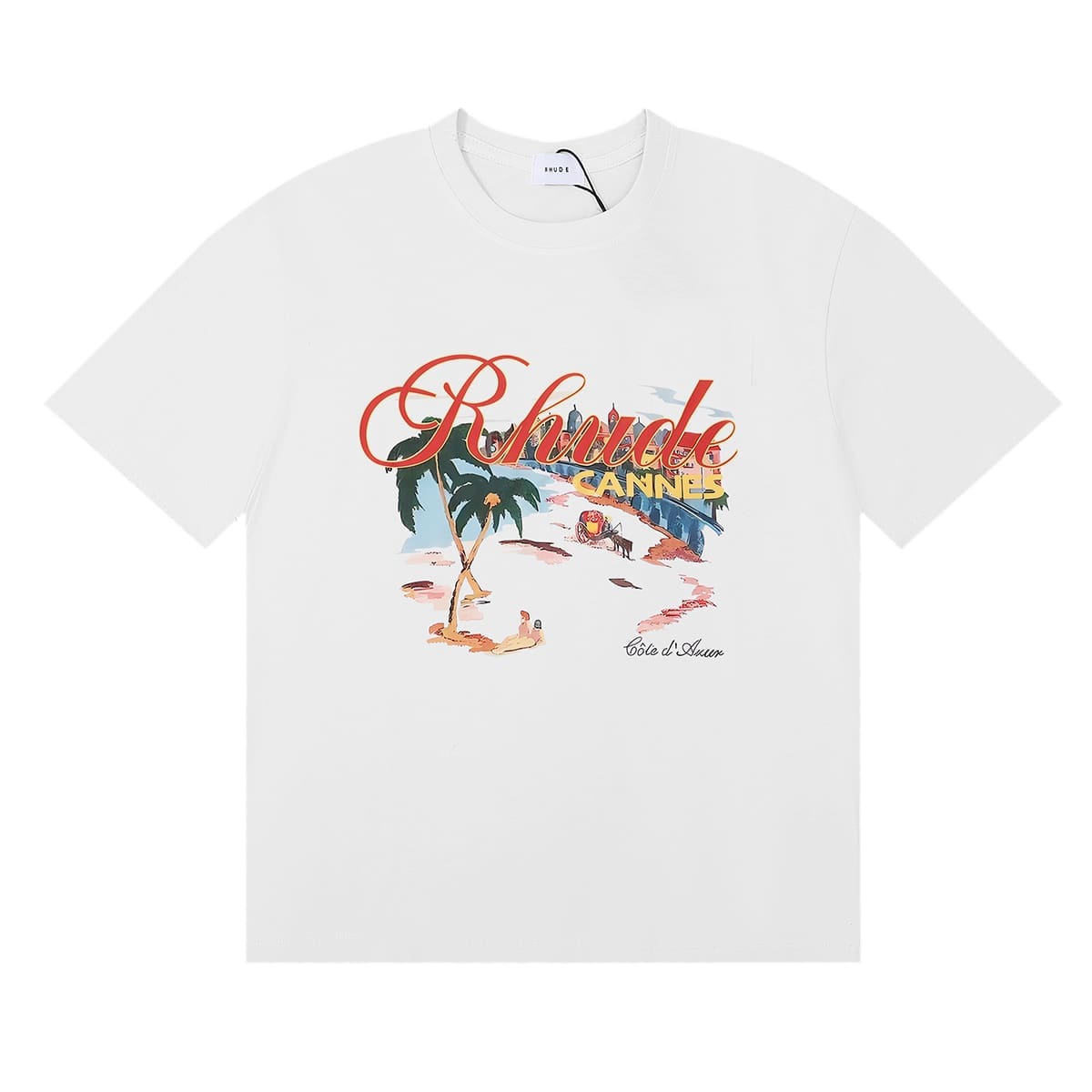 Rhude Cannes Beach Coconut Printed T-Shirt