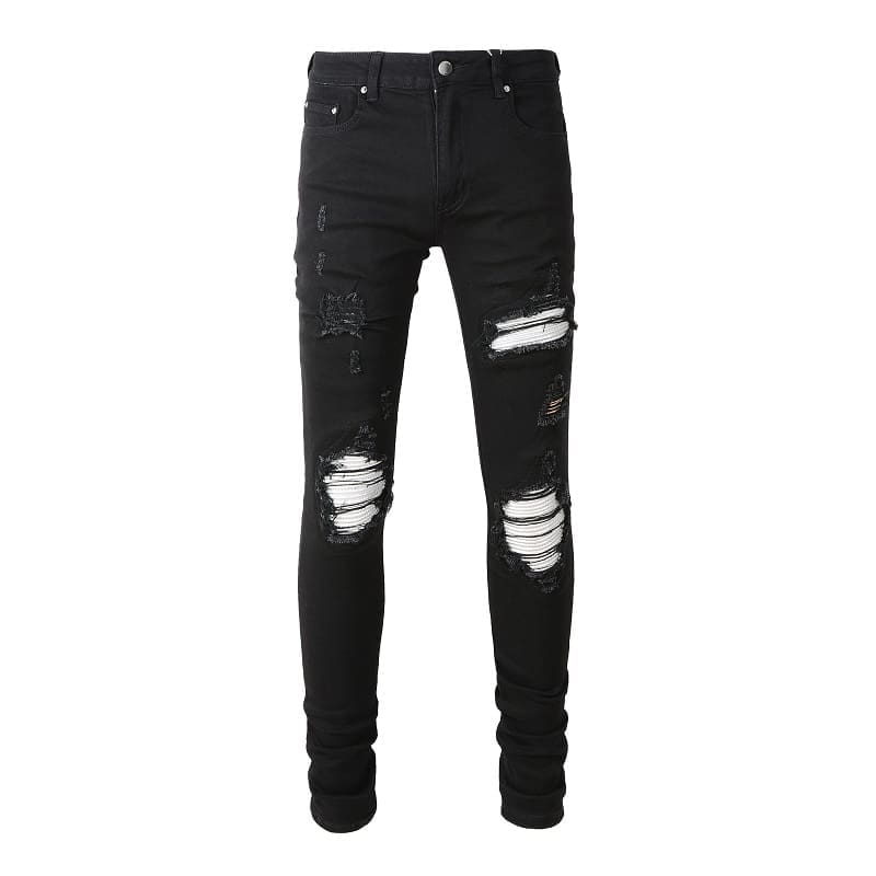 Xingx Patchwork Ripped Jeans