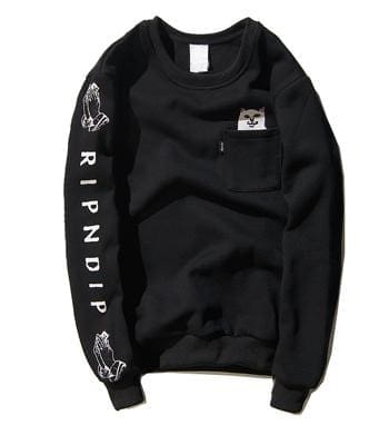 Ripndip Pocket Middle Finger Cat Pullover