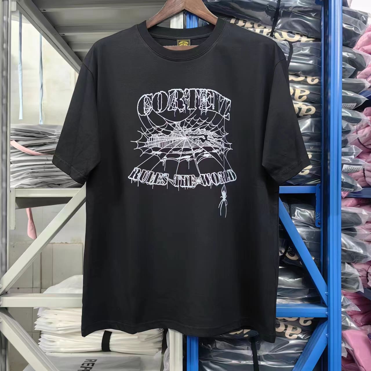 Corteiz Devil Island Printed Cotton Casual Round Neck T-Shirt for Men and Women